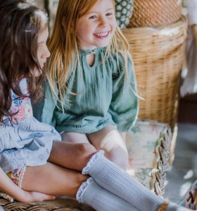 Joséphine - Lace-Trim Ribbed Knee-high Socks - Sorbet