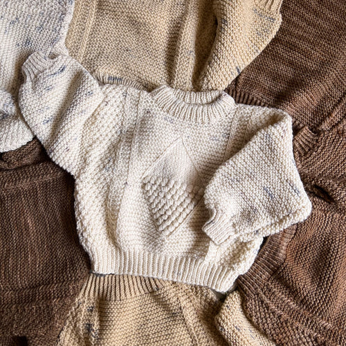 【FLUFFWEAR×Melty Colors】Diamond Aran sweater / Cookies & Cream