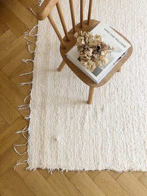 【ラスト1点】Handwoven textured rug / Cream / Large