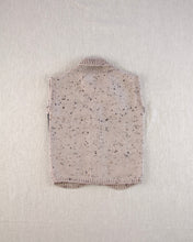 画像をギャラリービューアに読み込む, patchwork quilt button vest. alabaster tweed