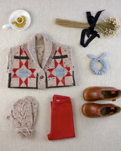 〚予約〛patchwork quilt button vest. alabaster tweed
