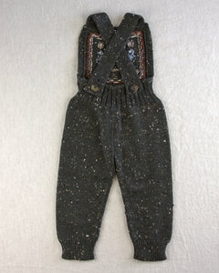 【ラスト1点】〚予約〛cross-stitch sampler overalls. coal tweed