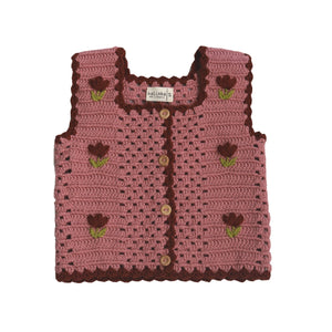 Albena Vest - Blush / Chestnut