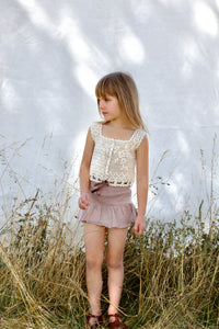 lace crochet camisole. natural