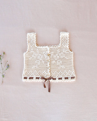 lace crochet camisole. natural
