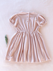 vintage puff dress. rose quartz pointelle
