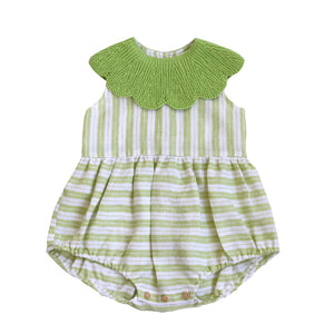 Cordelia Romper / Lime Stripe