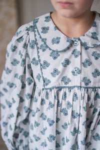 【ラスト1点】Esther Blouse - Hollyhock Floral in Teal