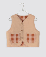 画像をギャラリービューアに読み込む, 【ラスト1点】Josie Reversible Waistcoat - Seersucker Gingham in Russet