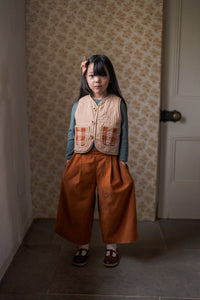 【ラスト1点】Josie Reversible Waistcoat - Seersucker Gingham in Russet