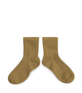 La Mini - Ribbed Ankle Socks - Biscuit