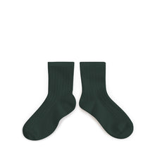 画像をギャラリービューアに読み込む, La Mini - Ribbed Ankle Socks - Vert Forêt