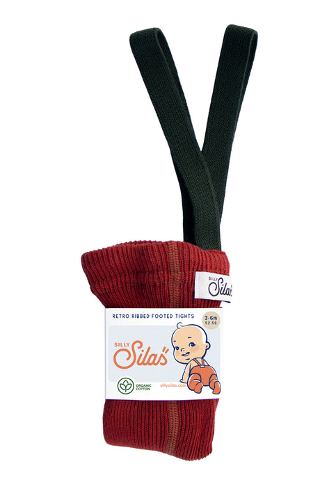 Footed Tights /  Maple Leaf x Dark Forest Green