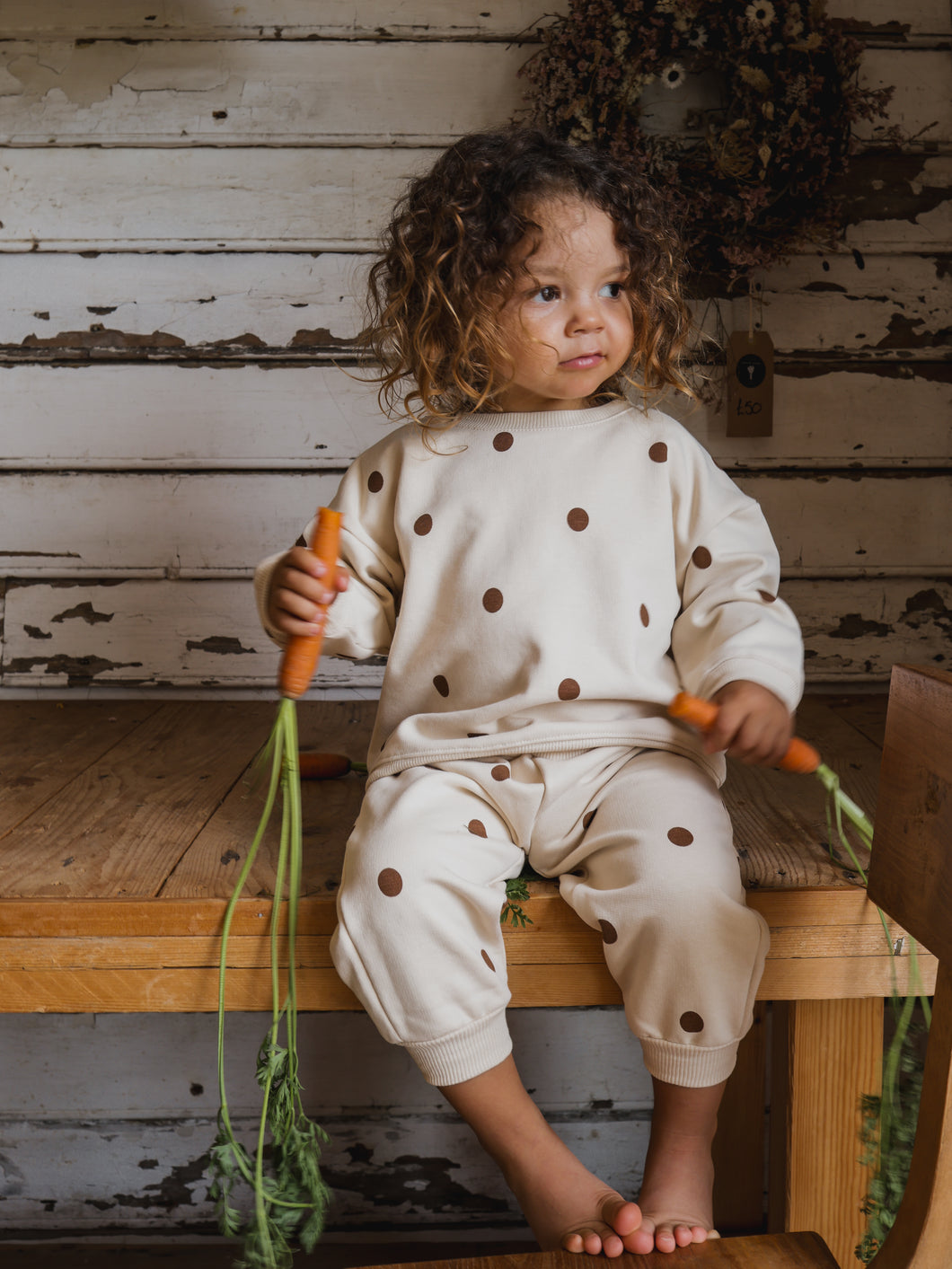 Undyed Cotton Dots Sweatshirt