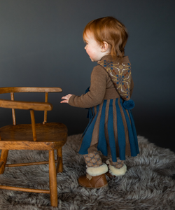 MOONBEAM SKIRT - PECAN/AZURITE BLUE