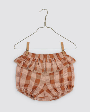 Poppy Frilly Bloomers - Seersucker Gingham in Russet