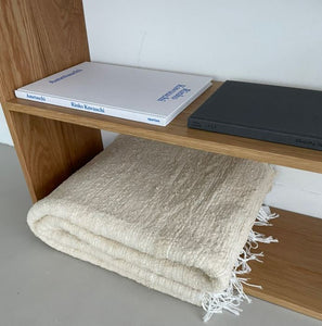 【ラスト1点】Handwoven textured rug / Cream / Large