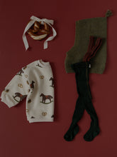 画像をギャラリービューアに読み込む, Footed Tights / DF Green Christmas Patterned