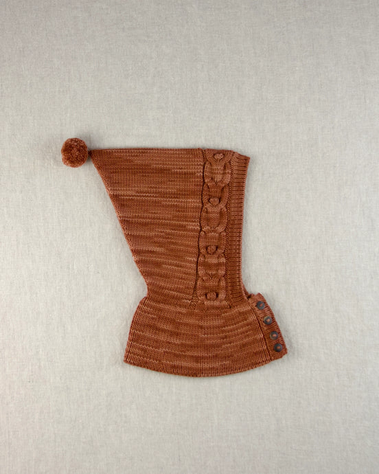 cable bobble balaclava. gingerbread