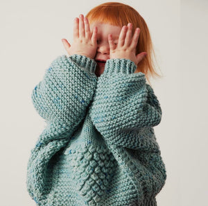 Diamond Aran sweater / CARAMEL CONFETTI
