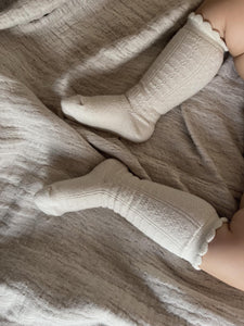 Pointelle Organic Cotton Knee-high Socks - Doux Agneaux