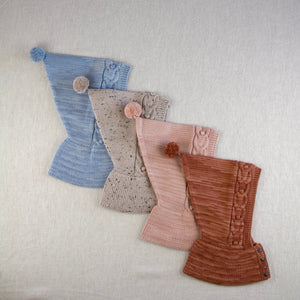 cable bobble balaclava. chambray