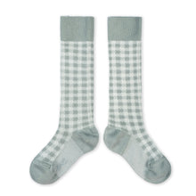 画像をギャラリービューアに読み込む, Claude - Gingham Knee-high Socks - Aigue Marine
