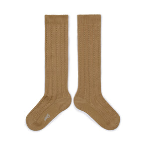 Lightweight Openwork Knee-high Socks - Petite Taupe