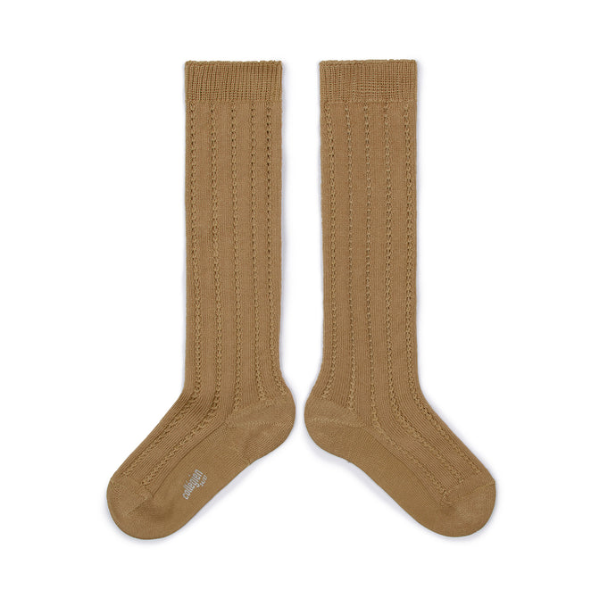 Lightweight Openwork Knee-high Socks - Petite Taupe