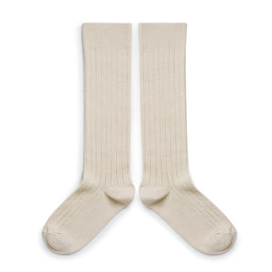 La Haute - Ribbed Knee-high Socks-Doux Agneaux