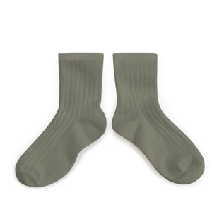 La Mini - Ribbed Ankle Socks - Sauge