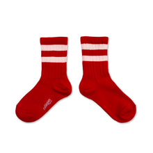 画像をギャラリービューアに読み込む, Nico - Ribbed Varsity Crew Socks - Coquelicot