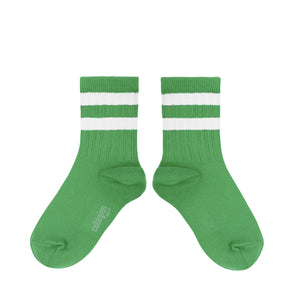 Nico - Ribbed Varsity Crew Socks - Vert Jackpot