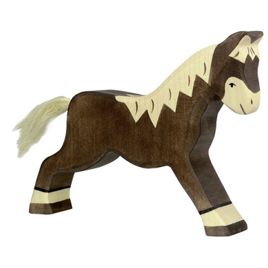 Horse running dark brown