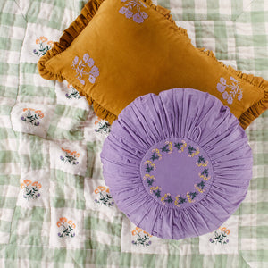 Leinikki gingham embroidered quilt -Pistachio - BABY