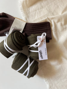 Ribbed Knee-high Socks - Cactus