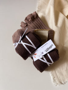 Ribbed Knee-high Socks - Chocolat au Lait