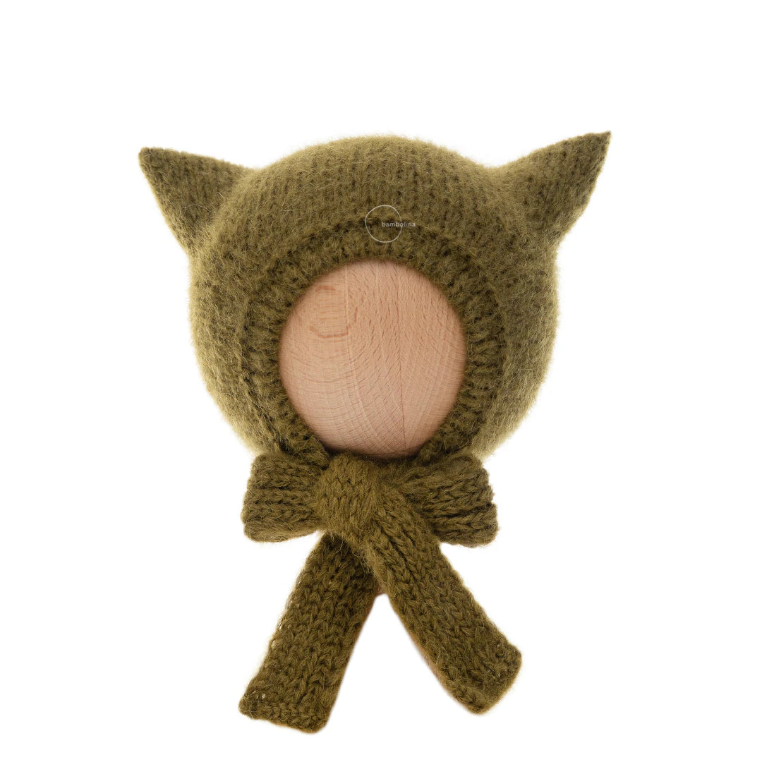【専用】bambolina ボンネット　1-3y sheep Bambolina】brown sheep シープボンネット 6-12m,1-3y