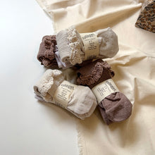 画像をギャラリービューアに読み込む, Pointelle Merino Wool Tights with Merino Lace Trim - Collégien