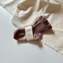 画像をギャラリービューアに読み込む, Lili - Lace Trim Ribbed Ankle Socks - Praline de Lyon