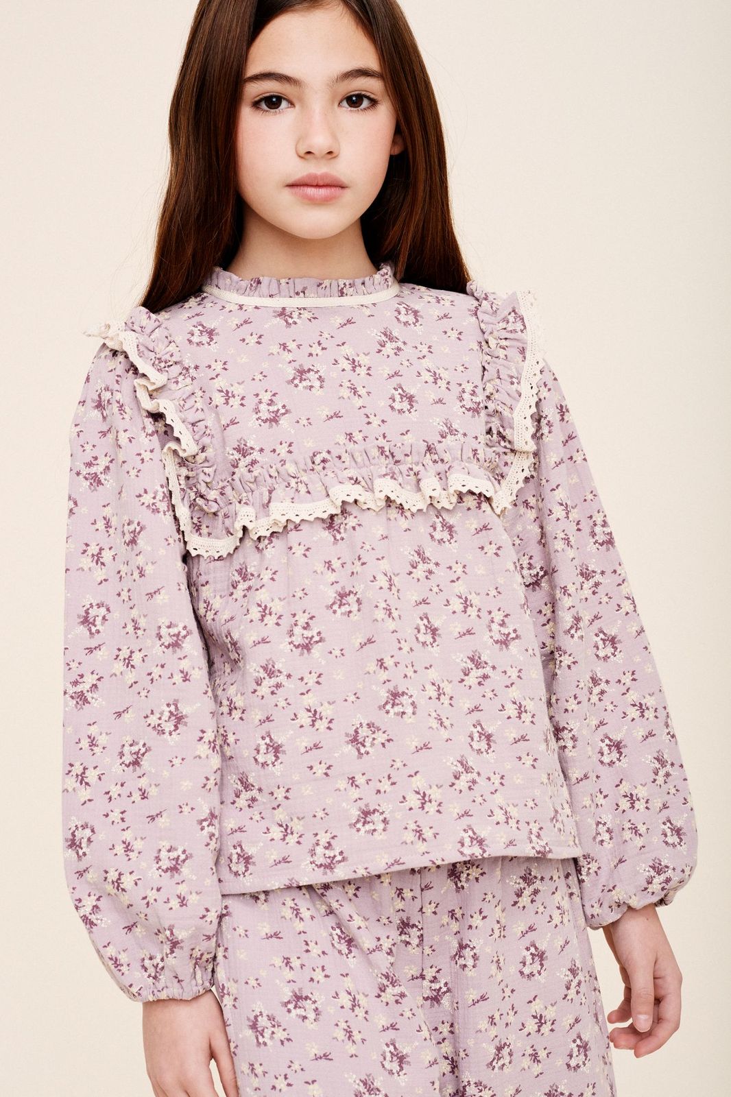 LiiLU / Leria Flower Blouse / lilac floral – Melty Colors